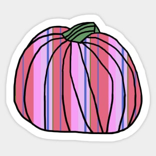 Halloween Horror Pumpkin Blue Pink Stripes Sticker